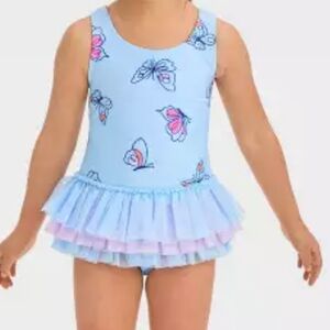 Cat & Jack Baby Girl Butterfly Tutu Swimsuit – Size 12-18 Months, Adorable & Com